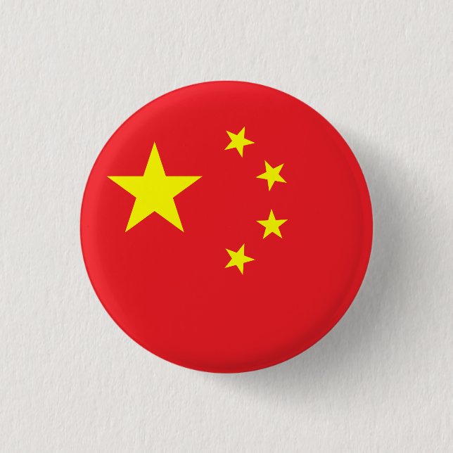 Chapa Redonda De 2,5 Cm Bandera de China (Anverso)