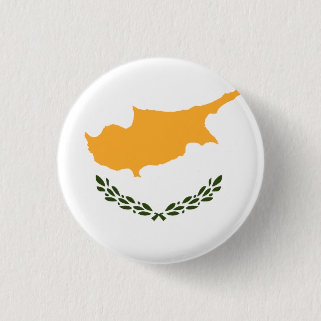 Chapa Redonda De 2,5 Cm Bandera de Chipre (Anverso)