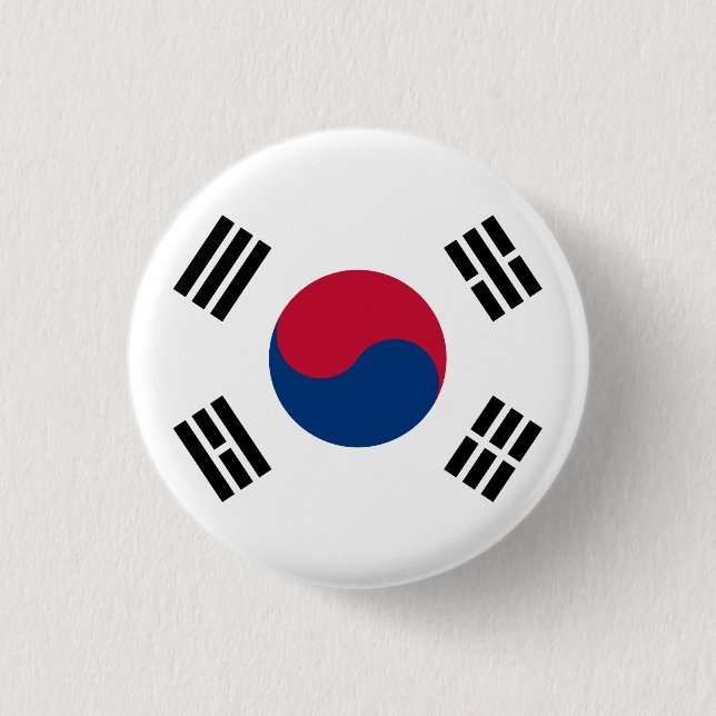 Chapa Redonda De 2,5 Cm Bandera de Corea del Sur (Anverso)