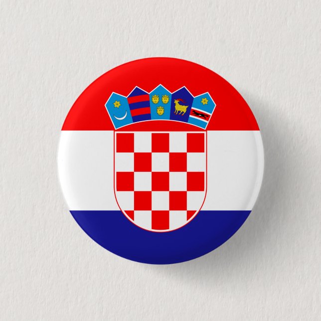 Chapa Redonda De 2,5 Cm Bandera de Croacia (Anverso)