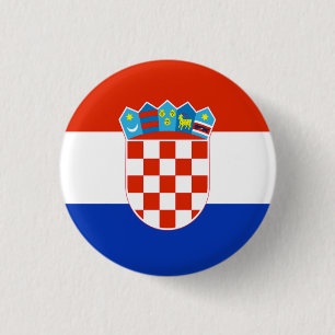 Chapa Redonda De 2,5 Cm Bandera de Croacia