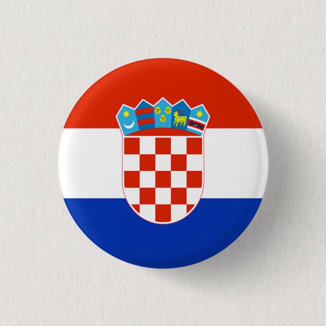 Chapa Redonda De 2,5 Cm Bandera de Croacia (Anverso)