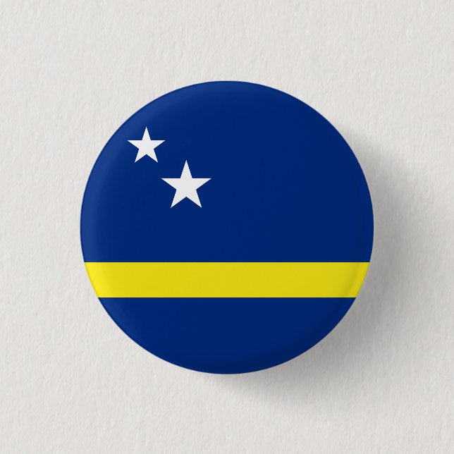 Chapa Redonda De 2,5 Cm Bandera de Curacao (Anverso)