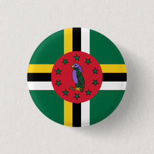 Chapa Redonda De 2,5 Cm Bandera de Dominica