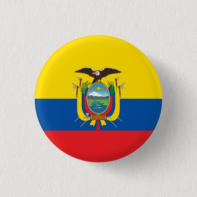 Chapa Redonda De 2,5 Cm Bandera de Ecuador (Anverso)