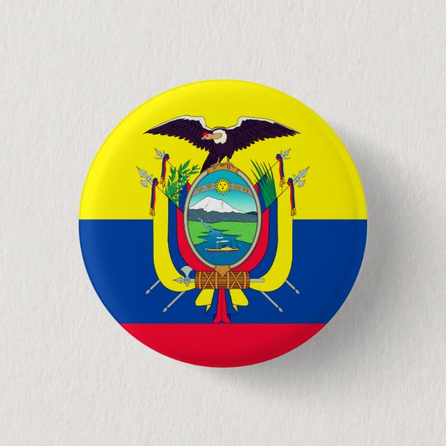 Chapa Redonda De 2,5 Cm Bandera de Ecuador (Anverso)
