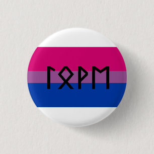 Chapa Redonda De 2,5 Cm Bandera de Elder Futhark Love Bi