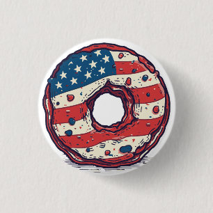 Chapa Redonda De 2,5 Cm Bandera 🍩 de Estados Unidos