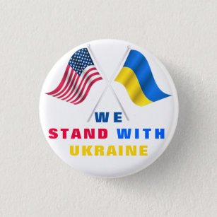 Chapa Redonda De 2,5 Cm Bandera de Estados Unidos - Bandera ucraniana - Ap