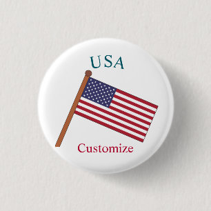 Chapa Redonda De 2,5 Cm Bandera de Estados Unidos Thunder_Cove