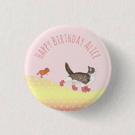 Chapa Redonda De 2,5 Cm Bandera de favor del partido de los mascotas en pa