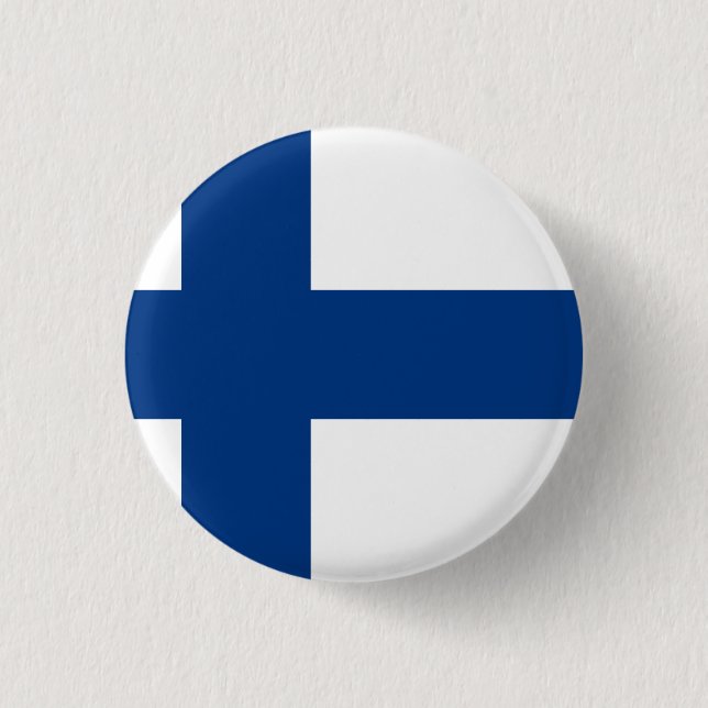 Chapa Redonda De 2,5 Cm Bandera de Finlandia (finlandesa) (Anverso)