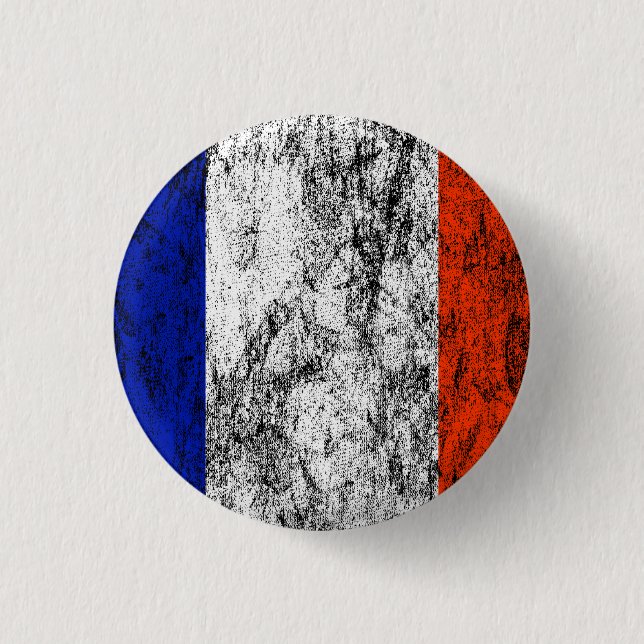 Chapa Redonda De 2,5 Cm bandera de Francia (Anverso)