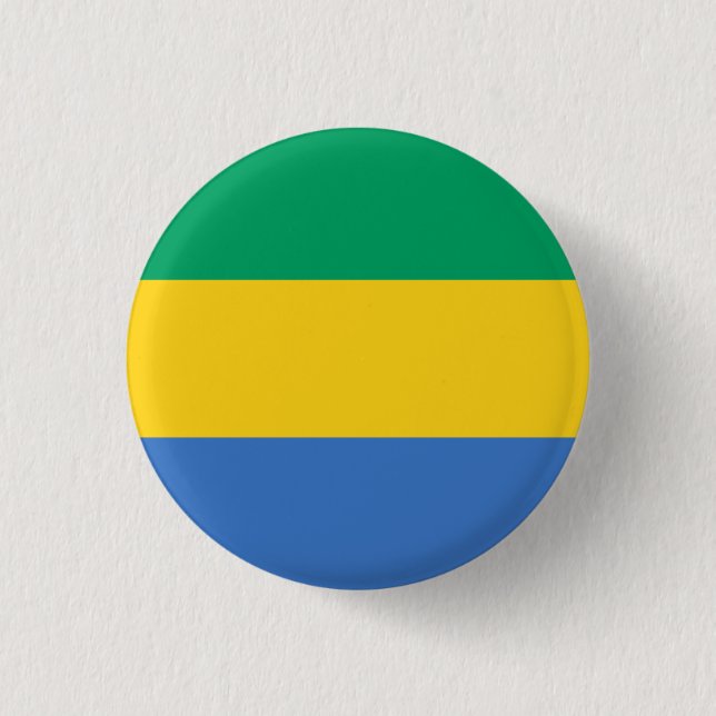 Chapa Redonda De 2,5 Cm Bandera de Gabón (Anverso)