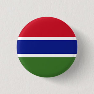 Chapa Redonda De 2,5 Cm Bandera de Gambia Patriótica