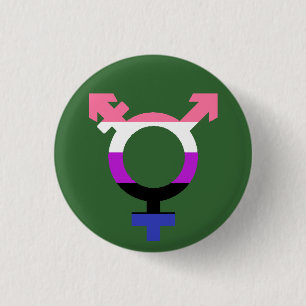 Chapa Redonda De 2,5 Cm Bandera de género fluido Símbolo Trans