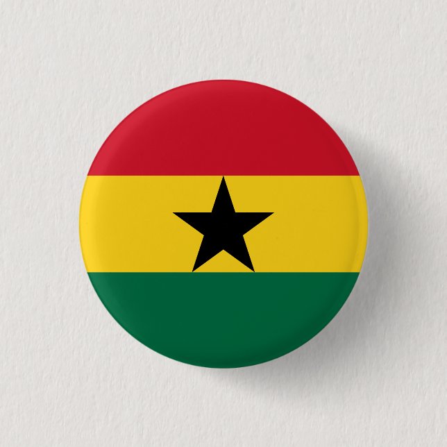 Chapa Redonda De 2,5 Cm Bandera de Ghana (Anverso)