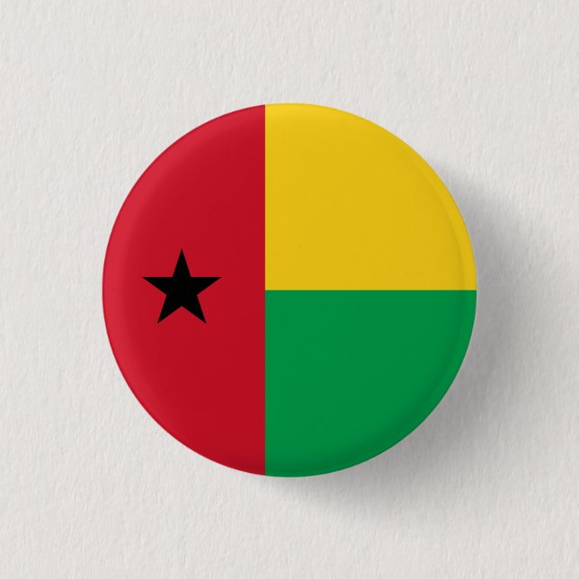 Chapa Redonda De 2,5 Cm Bandera de Guinea-Bissau, Bandera de Guinea-Bissau (Anverso)