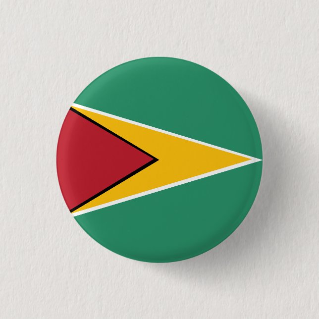 Chapa Redonda De 2,5 Cm Bandera de Guyana (Anverso)
