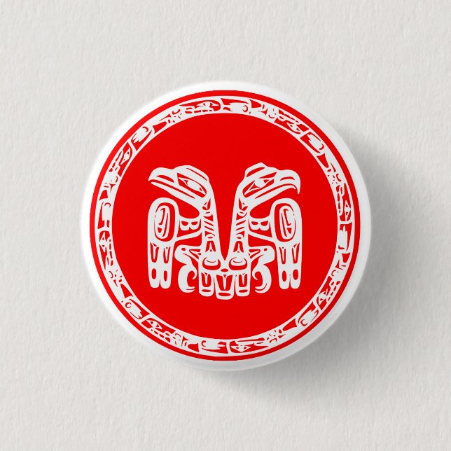 Chapa Redonda De 2,5 Cm Bandera de Haida (Anverso)