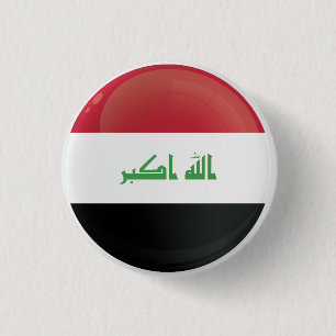 Chapa Redonda De 2,5 Cm Bandera de iconos de la ronda de Iraq