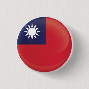 Chapa Redonda De 2,5 Cm Bandera de iconos de la ronda de Taiwán