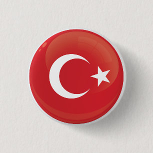 Chapa Redonda De 2,5 Cm Bandera de iconos de redondeo de Turkiye