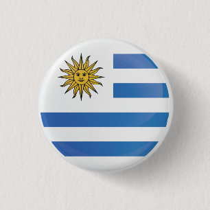 Chapa Redonda De 2,5 Cm Bandera de iconos de Ronda Uruguay