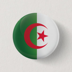 Chapa Redonda De 2,5 Cm Bandera de iconos redondos de Argelia