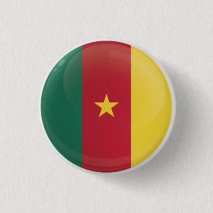 Chapa Redonda De 2,5 Cm Bandera de iconos redondos de Camerún