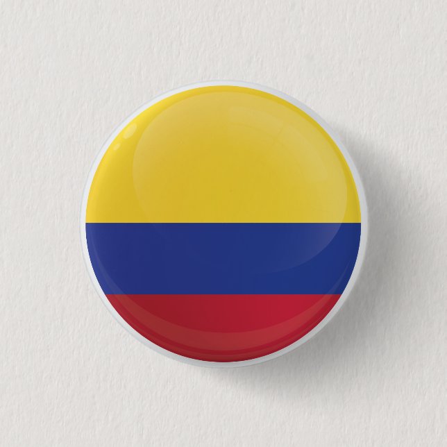 Chapa Redonda De 2,5 Cm Bandera de iconos redondos de Colombia (Anverso)
