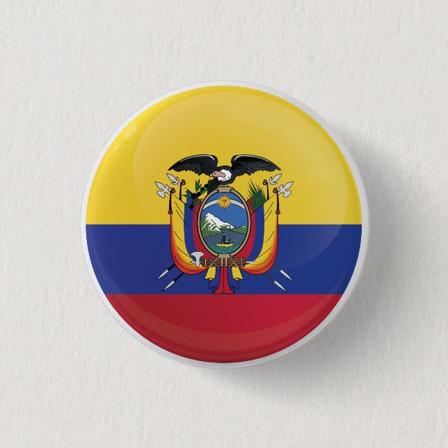 Chapa Redonda De 2,5 Cm Bandera de iconos redondos de Ecuador (Anverso)