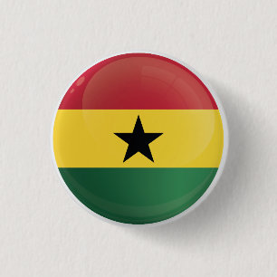 Chapa Redonda De 2,5 Cm Bandera de iconos redondos de Ghana