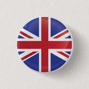 Chapa Redonda De 2,5 Cm Bandera de iconos redondos del Reino Unido