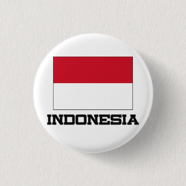 Chapa Redonda De 2,5 Cm Bandera de Indonesia (Anverso)