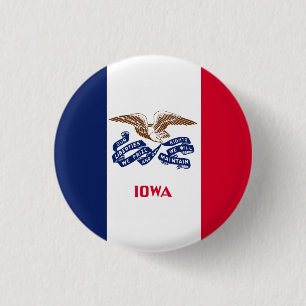 Chapa Redonda De 2,5 Cm Bandera de Iowan, Bandera de Iowa