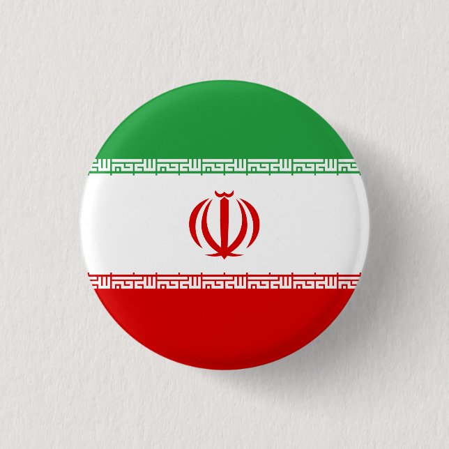 Chapa Redonda De 2,5 Cm Bandera de Irán (Anverso)
