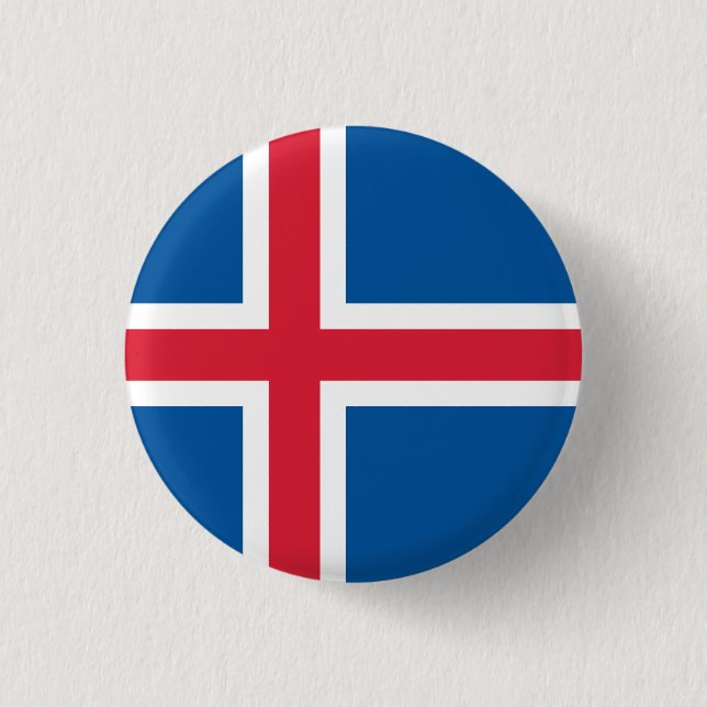 Chapa Redonda De 2,5 Cm Bandera de Islandia (Anverso)