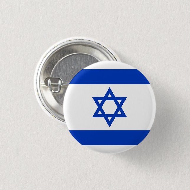 Chapa Redonda De 2,5 Cm Bandera de Israel (Anverso y reverso)