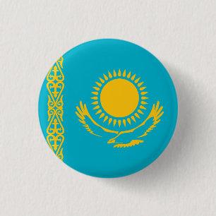Chapa Redonda De 2,5 Cm Bandera de Kazajistán