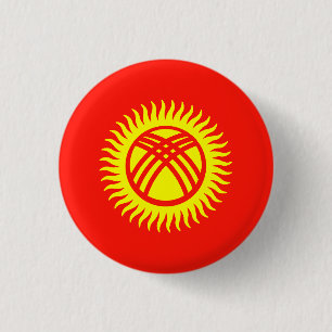 Chapa Redonda De 2,5 Cm Bandera de Kirguistán