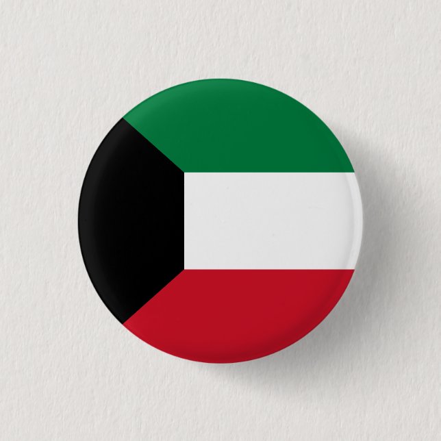 Chapa Redonda De 2,5 Cm Bandera de Kuwait (Anverso)