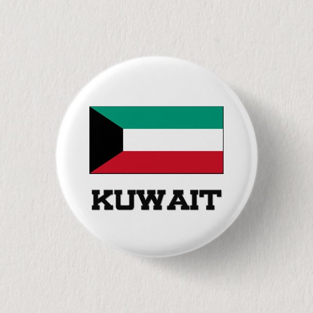 Chapa Redonda De 2,5 Cm Bandera de Kuwait (Anverso)