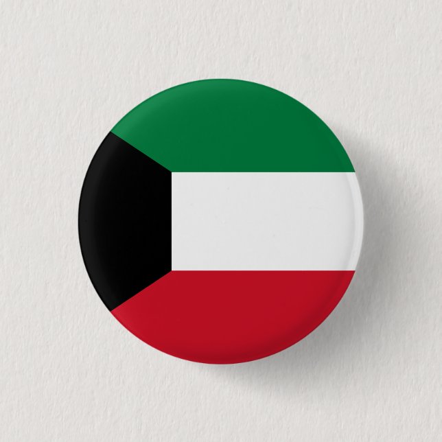 Chapa Redonda De 2,5 Cm Bandera de Kuwait (Anverso)