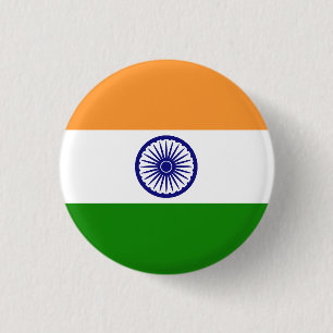 Chapa Redonda De 2,5 Cm Bandera de la India