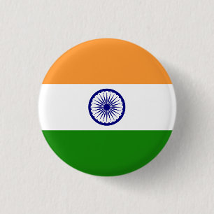 Chapa Redonda De 2,5 Cm Bandera de la India