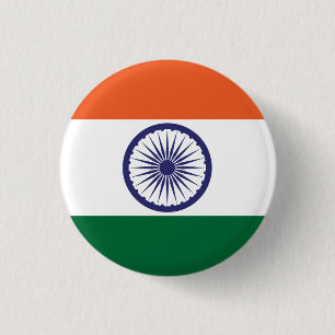 Chapa Redonda De 2,5 Cm Bandera de la India