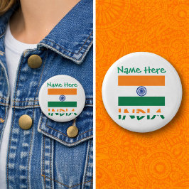 Chapa Redonda De 2,5 Cm Bandera de la India Redonda Personalizada