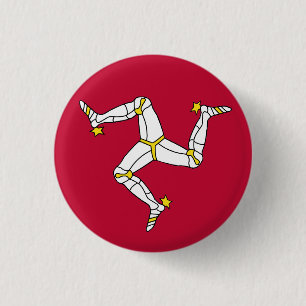 Chapa Redonda De 2,5 Cm Bandera de la isla del hombre de Triskelion