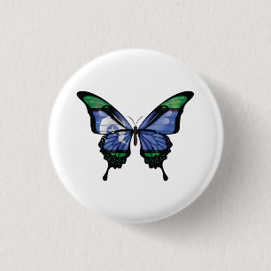 Chapa Redonda De 2,5 Cm Bandera de la mariposa de cola torta en las islas 
